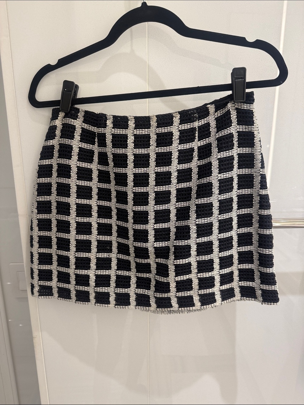 Ramy Brook Black and White Plaid Cotton Mini Skirt size 2 - Picture 2 of 3